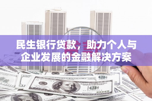 八宿民生银行贷款，助力个人与企业发展的金融解决方案