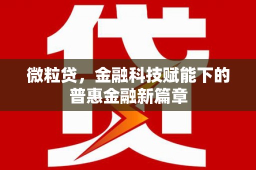 八宿微粒贷，金融科技赋能下的普惠金融新篇章
