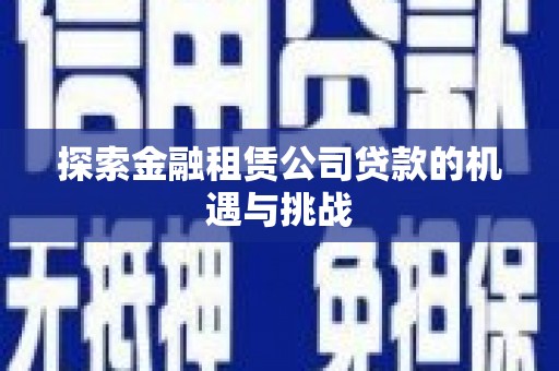 八宿探索金融租赁公司贷款的机遇与挑战