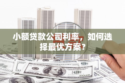 八宿小额贷款公司利率，如何选择最优方案？