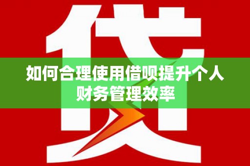 八宿如何合理使用借呗提升个人财务管理效率