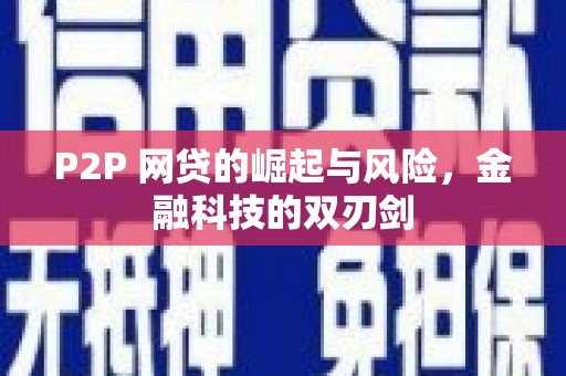 八宿P2P 网贷的崛起与风险，金融科技的双刃剑