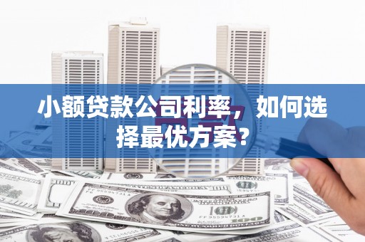 八宿小额贷款公司利率，如何选择最优方案？
