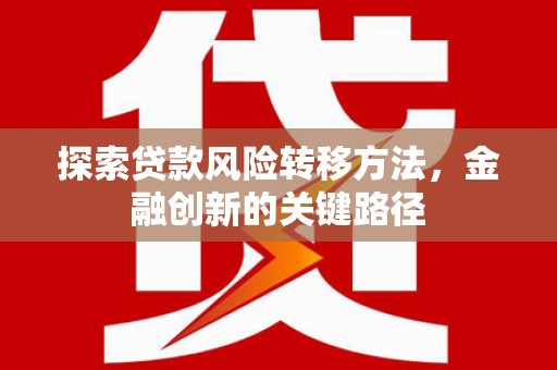 八宿探索贷款风险转移方法，金融创新的关键路径