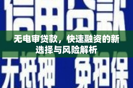 八宿无电审贷款，快速融资的新选择与风险解析